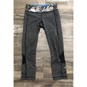 Lululemon Pace Rival Crop Athletic Leggings Womens Size 6 Gray Blue